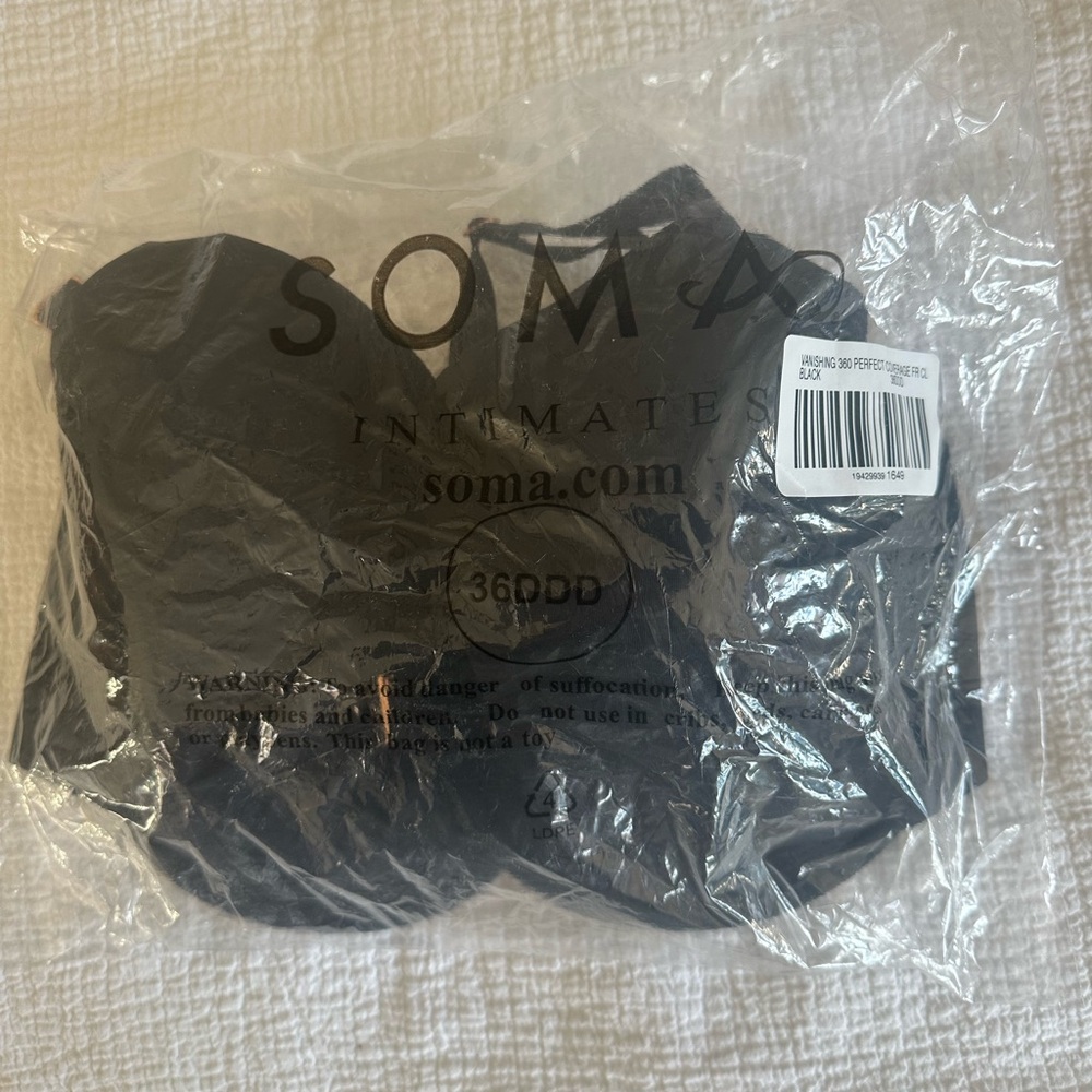 Soma vanishing 360 bra, front close, black, size 36DDD - Picture 2 of 2